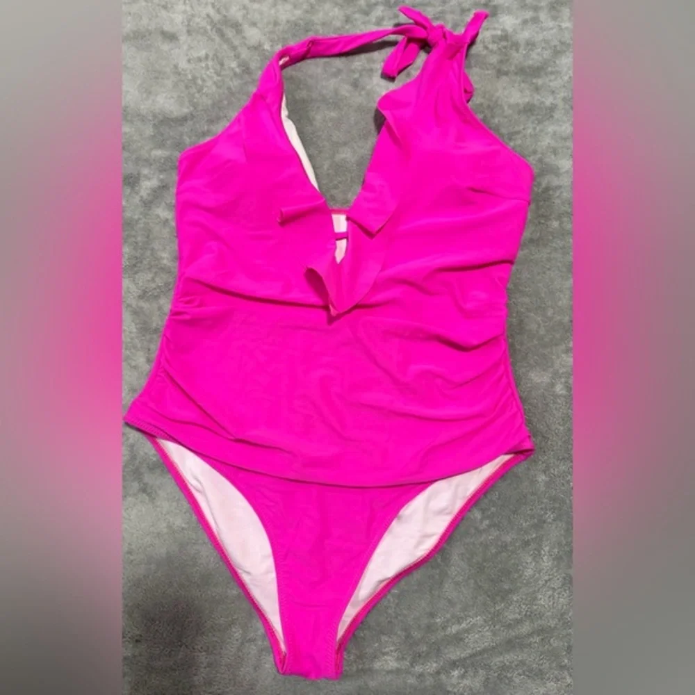 Vibrant Pink Kids One Piece Swimsuit NWOT